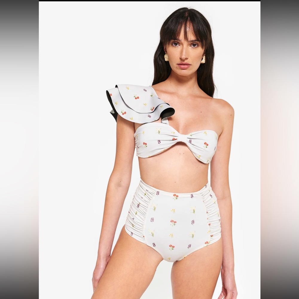 Couper One Shoulder Ruffle Top tie back large Reversible